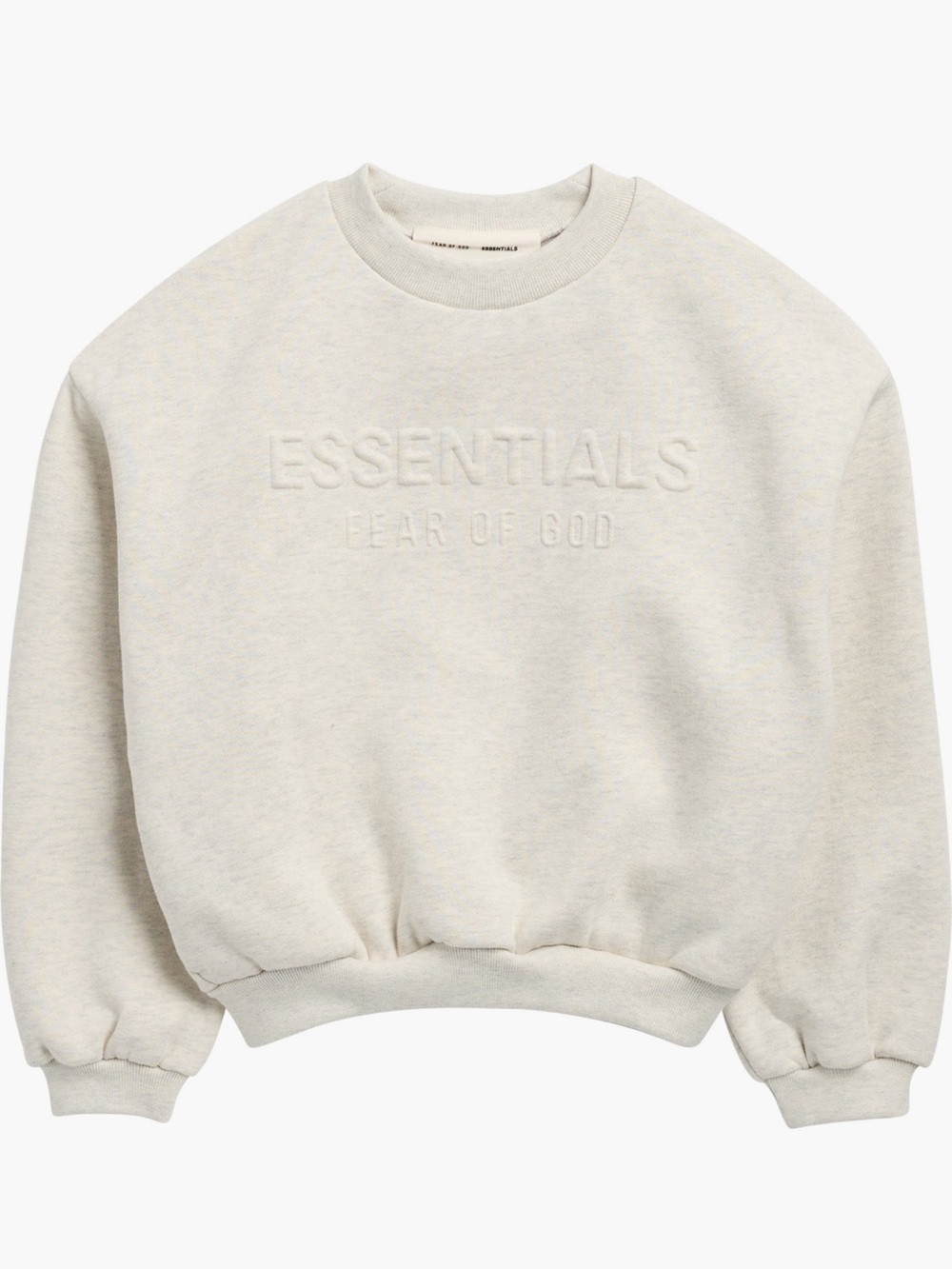 Kids Fear of God ESSENTIALS Cream Crewneck Sweater